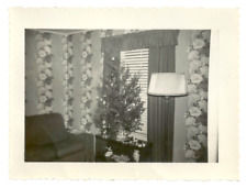 Real Photo Christmas Tree Blinds Lamp Morning Glory Wallpaper Home Decor 3x4 VTG picture