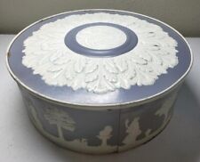 MCM Wedgwood Style Smith Crafted Chicago Cookie or Fruit Cake Tin Metal Box picture