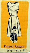 Vintage 1960s Anne Adams Pattern 4946 Sleeveless Dress Shaped Yoke Jacket 18.5  picture