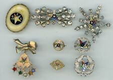 Vintage MASONIC Order Of The Eastern Star Jewelry MIXED Lot OF 8 Pin GOOD COND. picture