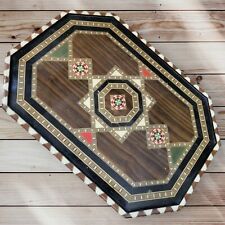 Vintage Middle Eastern Inlay Micro Mosaic Wood Tray 15 3/4