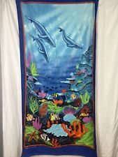 Vintage Beach Towel Dolphins Tropical Fish Bright Sun Days JC Penney’s 60x30 picture