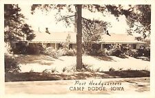 Johnston Iowa~Camp Dodge~Army Post Headquarters~1940s Real Photo Postcard~RPPC picture