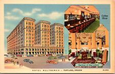 Linen Postcard Multiple Views of Hotel Multnomah in Portland, Oregon picture