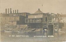 Postcard RPPC C-1910 Massachusetts Springfield H Co Boat House MA24-602 picture