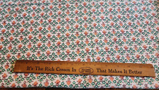 Vintage Feed Flour Sack Fabric Small Orange Brown Green Flowers Floral 19x42 picture