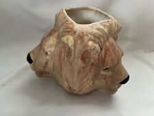 Vintage 3 Lion Faced Ceramic Planter Signed KRELL 6