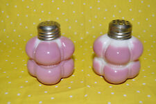 Antique Pink & White Cotton Bale Consolidated Glass Salt and Pepper Shakers picture