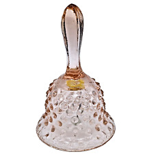 Vintage Fenton Pink Hobnail Ringing Bell Art Glass picture