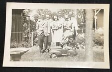 Vintage Black-And-White Photo Photograph Boy In Pedal Car Antique picture