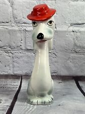 vtg  Made in Japan dog figural with red hat candle or tooth pick holder 7'' tall picture