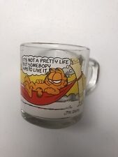 Vintage 1978 McDonald's Garfield & Odie Hammock Clear Glass Coffee Mug Cup picture