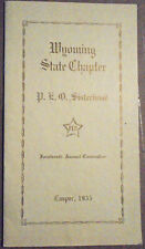 1935 P.E.O. Sisterhood 14th Convention Program, State Chapter, Casper Wyoming picture