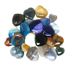 Set of 20 Mixed Agate Stone Hearts - Various Sizes - Random picture