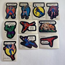 1975 Topps Marvel Comics Stickers Lot Of 10 Hulk Black Widow Torch Cap picture