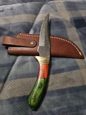 Hand-made Damascus Steel Knife comes with Sheath Green Handle (Watermelon) A1 picture