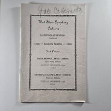 West Shore Symphony Orchestra High School Program 1945-1946 7th Season Michigan picture
