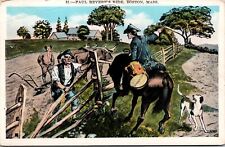 Vtg Boston Massachusetts MA Paul Revere's Ride Cattle Farm Dog 1920s Postcard picture