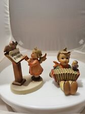 2pcs Goebel Hummel Let’s Sing Boy Accordion & Bird Duet Figurine Bee Germany Bee picture
