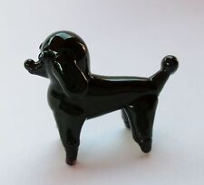 9KD Black Dog standard poodle GLASS MINIATURE Mini Animal figurine 1
