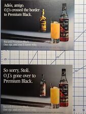 Pair of Bicardi Premium Black Rum Orange Juice Vintage Print Ad 1989 **Descr** picture
