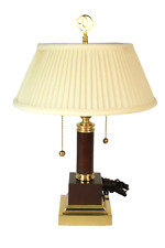 Vintage Cherry Wood And Brass Desk Lamp picture