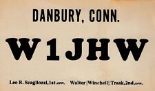 Vintage QSL Radio  Postcard  DANBURY, CONN.  POSTED 1936 WALTER WINCHELL picture