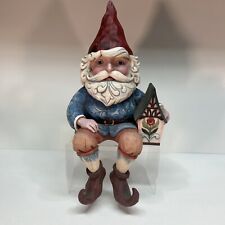 Jim Shore Large Sitting Garden Gnome with Bird House Figurine 4012622. “ Rare” picture