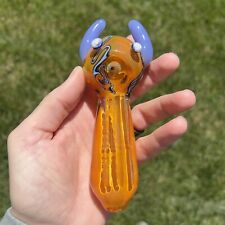 Heavy Thick Glass Pipe Bowl Smoking Tobacco Bowl Gold Fumed - 5.5