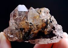 54g Natural Clear Gold Rutilated Skeletal Quartz Crystal Mineral Specimens picture