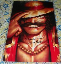 Sean Hennigan Gol D. Roger Gold One Piece Wizyakuza Signed 11x17 Print Auto BAS picture