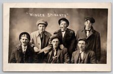 RPPC Winger MN The Spinorts Slick Young Men Cigars Hats Photo Postcard R30 picture