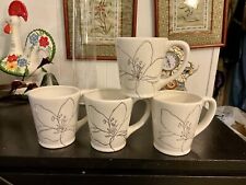 Four Never Used Laura Gates Anna Coffee Cups Beautiful  Hand Painted picture