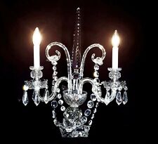 Unique French Cut Crystal 2 Arm Candelabra Lamp Style of Baccarat picture