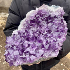 7.93LB Natural Amethyst geode quartz cluster crystal specimen energy healing picture