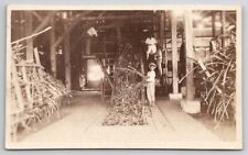 RPPC Interior of Sugar Cane Operation Child Labor Men c1920s Postcard G22 picture