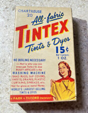 F448~ All Fabric Tintex Tints & Dyes 1930's Chartreuse New Original Box Advertis picture
