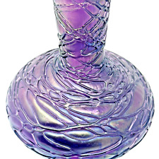 LOETZ Kralik  Pallme VASE Konig Iridescent Threaded Art Glass 5