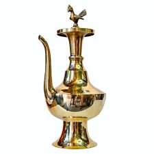 LARGE Traditional Tibetan Brass Metal Water Vessel Buddhist Bird Nepal Antiqued picture