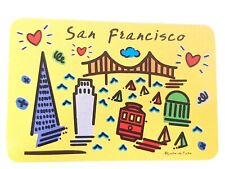 San Francisco Yellow Cartoon Souvenir Playing Card Deck w/ Plastic Case picture