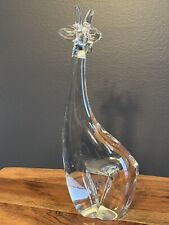 Elegant Large Long Neck Giraffe Clear Crystal Art Glass Animal Figurine 9 1/2” H picture