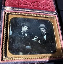 1/6 1850s Dag Miners Holding Gold Rush Nugget ? Possible ID Rare California picture