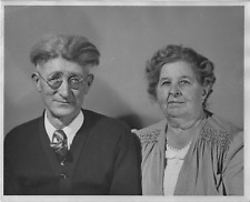 Vintage 8 x10 Black & White Photo Of An Odd Looking Couple 1940's - Unique Look picture