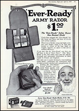1918 Man shaving Ever-Ready Army razor w/ radio blades vintage art print ad S20 picture