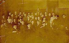 POSTCARD School Room RPPC Antique c1907 Divided Back Boys and Girls Real Photo picture