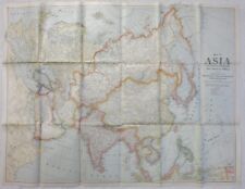 Original 1921 Dated MAP of ASIA Early Post WW1 Vintage picture