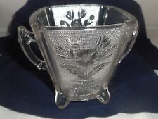 Co-Operative Flint Glass EAPG Floral Pattern Flower Pot 1880's Sugar Bowl Footed picture