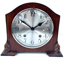 Antique Garrard English Light Oak Art Deco Mantle Clock - 8 Day Striking 1930 picture
