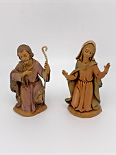 Vtg 1983 Fontanini Nativity Mary & Joseph Depose Italy Set of 2 #52411 #52412 picture
