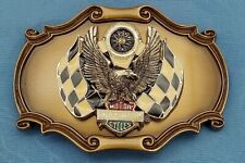 Harley Davidson Racing Belt Buckle & Upwing Screamin Eagle Pin Vintage 1978 New picture